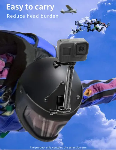Vista 2 de Brazo de extensión para casco compatible con Gopro Hero, Insta360 One R, DJI Osmo y otras cámaras