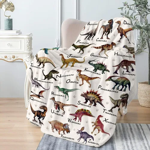 Vista 20 de Regalos de Mantas de Dinosaurio de Navidad Súper Suaves y Ligeras de Franela para Niños, Adultos, Adecuadas para Sofá, Cama, Campamento, Viajes