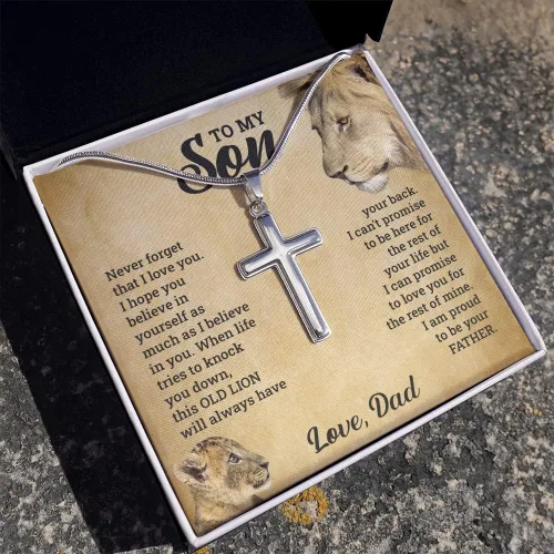 Vista 6 de FG Family Gift Mall To My Son From Mom, Son Gifts From Mom and Dad, Mother and Son Necklace, Birthday Gift For My Son Graduation Christmas Faith