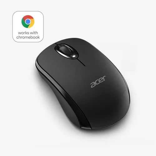 Vista 2 de acer Ratón negro óptico Bluetooth 1000DPI PC con Windows y certificado funciona con Chromebook Totalmente cubierto en un cuerpo protegido