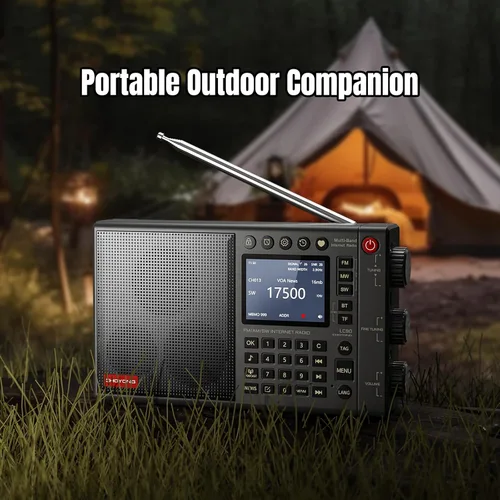 Vista 7 de CHOYONG Radio de Internet LC90 Wi-Fi/4G, radio FM/LW/MW/SW portátil con batería recargable de 5000 mAh, estaciones de radio 40K, altavoz BT, reloj