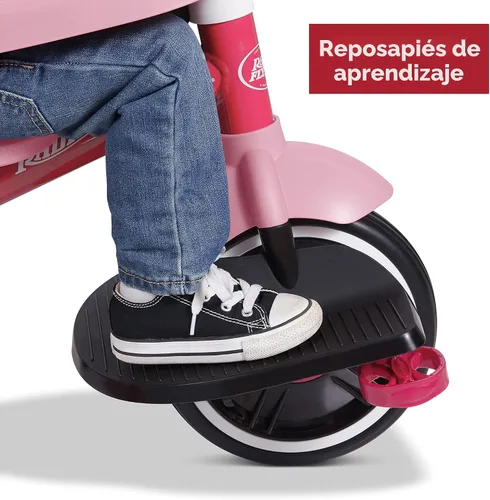 Vista 10 de Radio Flyer 4-in-1 Pedal & Push Stroll ’N Trike, Ages 1-5, UV Canopy, Pink Rosa