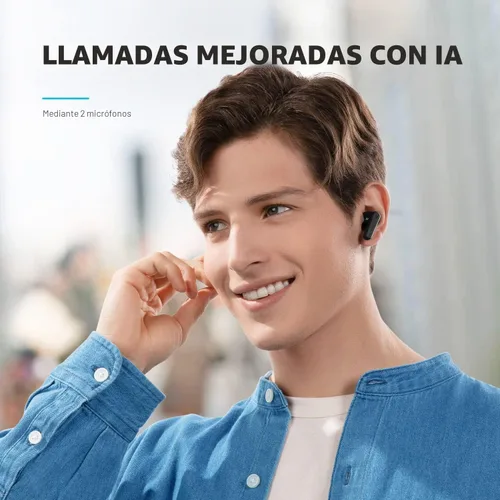Vista 6 de Soundcore de Anker P20i Auriculares True Wireless, controladores de 10mm con graves potentes, Bluetooth 5.3, tiempo de reproducción largo de 30H