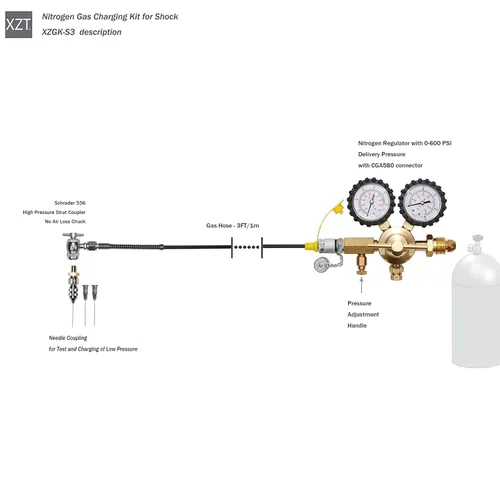 Vista 2 de XZT Herramientas de aviación de aviones S3 Kit de prueba de presión de gas de nitrógeno Schrader,Kit de regulador de nitrógeno,Estructura de alta