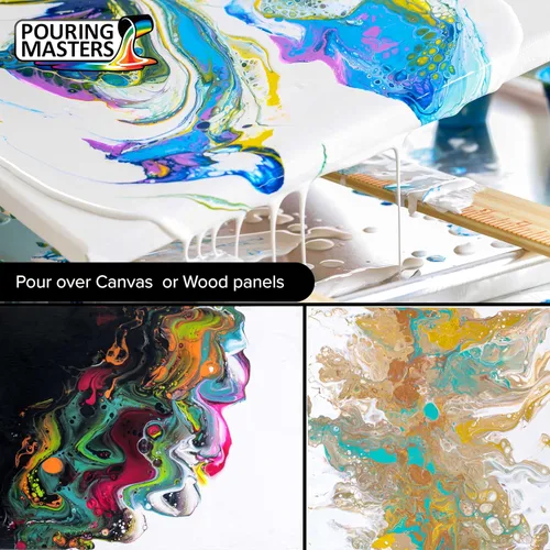 Vista 8 de Pouring Masters - Pintura acrílica premezclada de 8 onzas líquidas listas para verter, oro de 24 quilates, suministros de arte fluido para lienzo