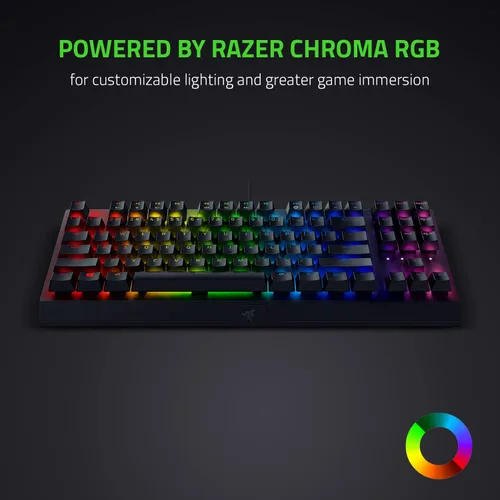 Vista 3 de Razer BlackWidow V3 Tenkeyless - Teclado mecánico para juegos Teclas mecánicas Razer - Iluminación RGB Chroma - Factor de forma compacto