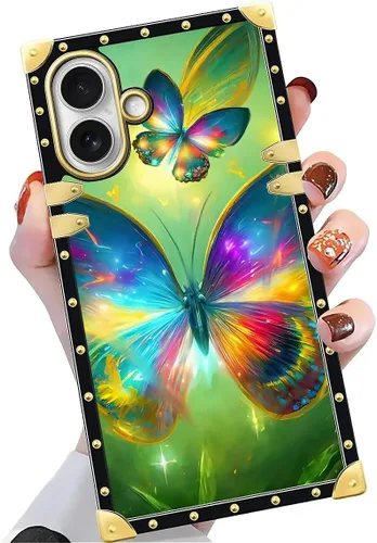 Vista 91 de Funda compatible con iPhone X/Xs, TPU suave de lujo y parte trasera de policarbonato duro para niñas y mujeres, funda protectora a prueba de golpes