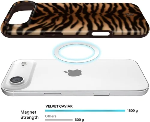 Vista 1101 de VELVET CAVIAR Funda para iPhone 15, compatible con MagSafe, probada contra caídas de 10 pies, fundas protectoras de diseño, leopardo color rosa