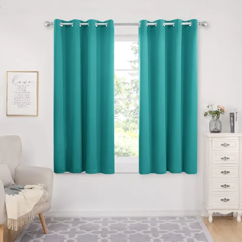 Vista 72 de Deconovo Cortinas opacas 100% con forro negro, cortinas con ojales aisladas térmicamente que reducen el ruido, doble capa para oscurecer