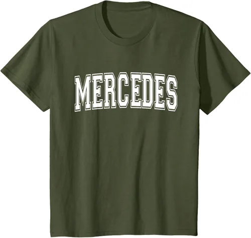 Vista 10 de MERCEDES TX TEXAS USA - Camiseta deportiva vintage estilo Varsity, Negro, S