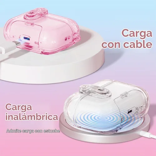 Vista 4 de (con bloqueo) Funda transparente compatible con bonitos Apple Airpods Pro 1/2 fundas para mujeres, TPU Transparency Air Pods Pro de 1ª 2ª