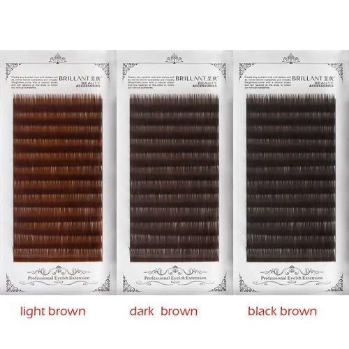 Vista 8 de Scala - Pestañas postizas de grosor de 0.004 in, rizo C, marrón claro, marrón oscuro, negro y marrón, extensión de pestañas postizas naturales
