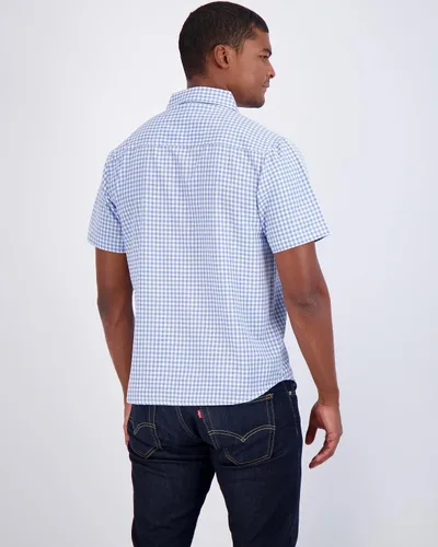 Vista 3 de Paquete de 3 camisa clásica de manga corta con botones y bolsillo frontal para hombre (disponible en tallas grandes y altas)