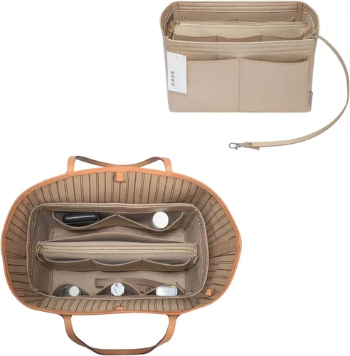 Vista 6 de ZTUJO Organizador de bolso, organizador de bolsa de fieltro con cremallera de metal, bolso y moldeador de bolso, para Speedy Neverfull Tote, 7