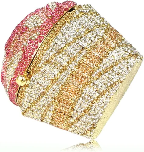 Vista 9 de Magdalena de cristal embrague de noche embrague bolsos boda fiesta nupcial diamante minaudiere bolso bolso