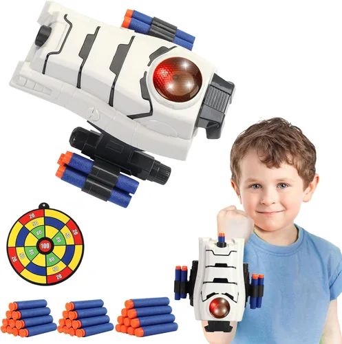 Vista 6 de Juguetes de Star Wars Stormtrooper Blaster de Espuma para Niños de 5, 6, 7, 8, 9+ Años, Juguetes de Guante de Poder de Superhéroe con 30 Dardos