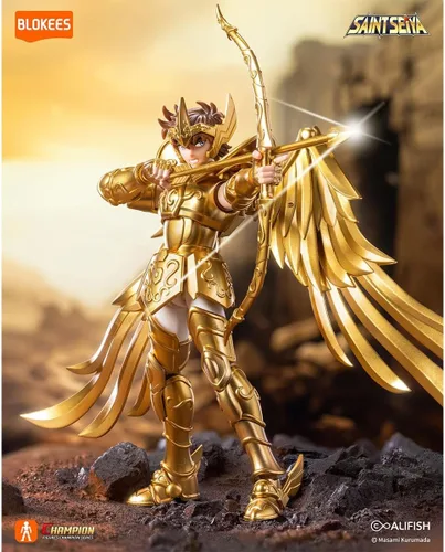 Vista 5 de Blokees Saint Seiya Champion DC Sagitario Aiolos - Kit de modelo de figuras coleccionables 15cm Figure, 30cm Wingspan, 50-Point Articulation