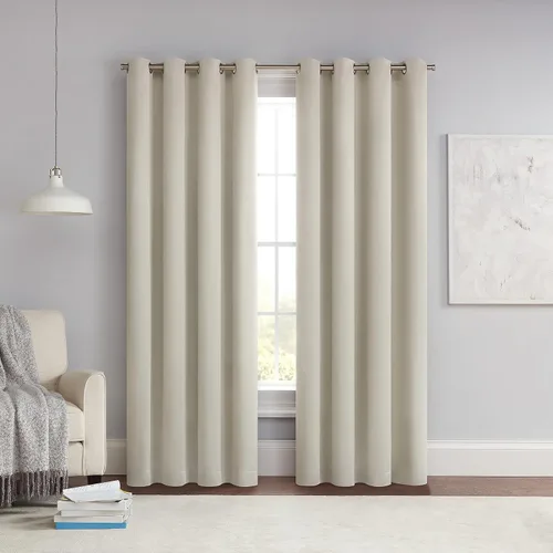 Vista 14 de Eclipse Thermapanel Cortina lisa de ventana moderna para oscurecer la habitación, con bolsillo para cortinero, para dormitorio (1 panel), 54 x 63