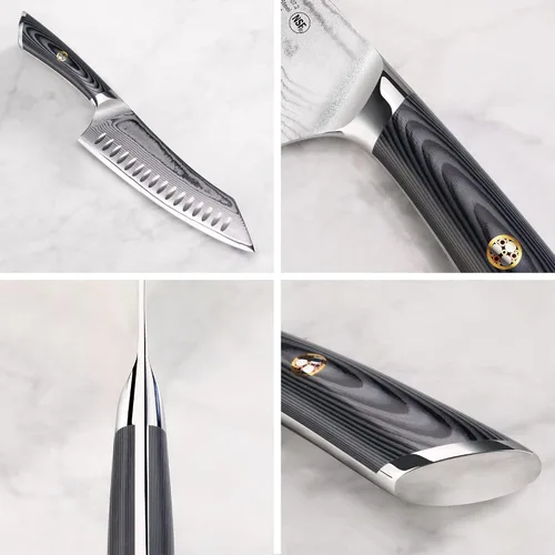 Vista 4 de Cangshan NAKA Series X-7 Cuchillo de chef forjado de acero con funda (8 pulgadas)