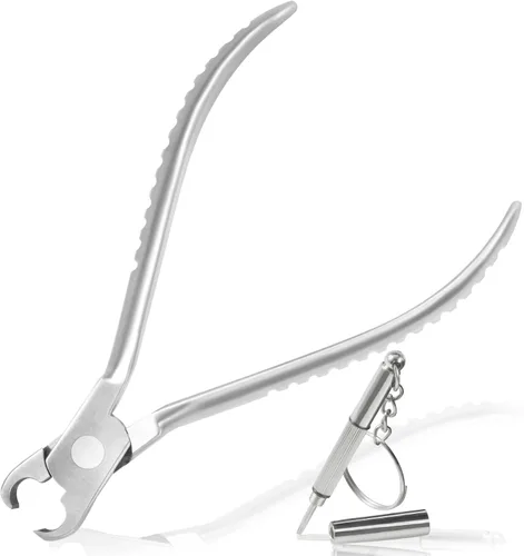 Vista 13 de Alicates para marco de lentes de 6 pulgadas, mandíbula de nailon medio plano, herramientas de reparación y montaje de gafas con destornillador