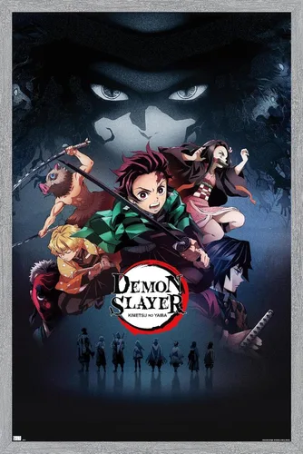 Vista 13 de Demon Slayer - Póster de pared Key Visual 3, 34 pulgadas de largo x 22.4 pulgadas de ancho, versión premium sin marco