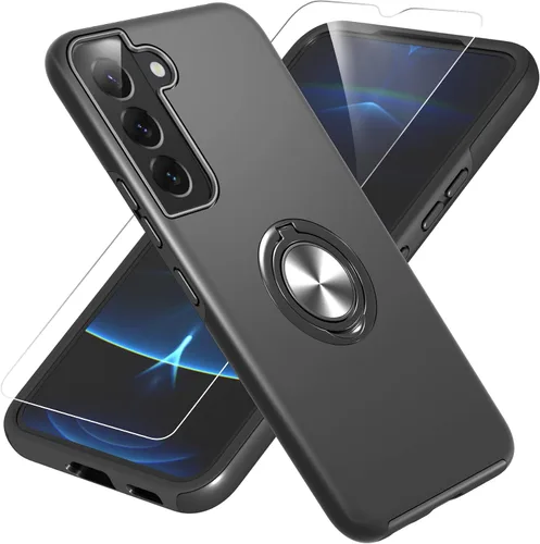 Vista 28 de Gritup Funda para Pixel 6A con protector de pantalla HD, soporte de anillo magnético 360 para Google Pixel 6A, color negro