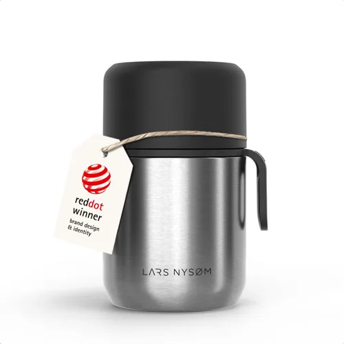 Vista 8 de LARS NYSØM Tarro de alimentos con aislamiento al vacío de acero inoxidable - Olla de almuerzo y frasco de almuerzo a prueba de fugas para alimentos