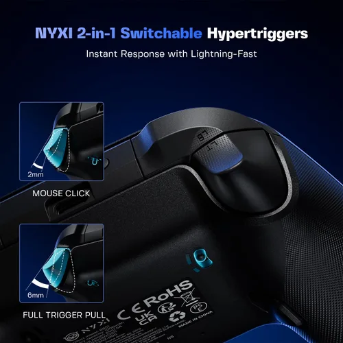 Vista 3 de NYXI NP08 PC Gaming Controller, Adjustment Lever TMR Joystick, Interchangeable ABYX Buttons, 2-in-1Hall Triggers, 1200mAh with Charging Dock for