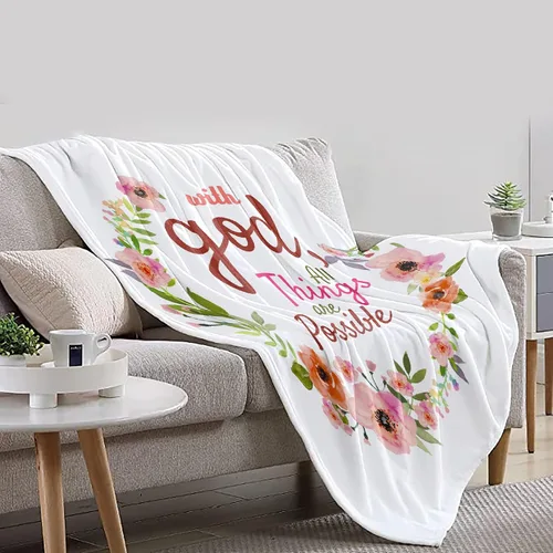 Vista 5 de Mantas de versículo bíblico de franela de felpa suave para niños, manta ligera para aire acondicionado para niños, decoración de sofá, habitación