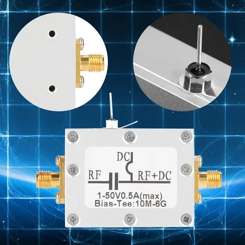 Vista 6 de Módulo de T de sesgo de banda ancha de 2 uds, 10 MHz a 6 GHz, radiofrecuencia de microondas, módulo amplificador coaxial de bajo ruido