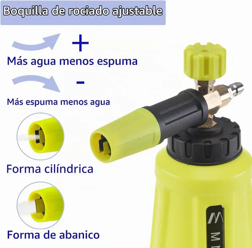 Vista 3 de M MINGLE Cañón de espuma para lavadora a presión, rociador de espuma para automóvil con conector rápido de 1/4 de pulgada, boca ancha resistente