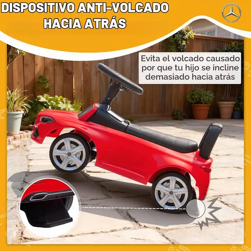 Vista 7 de Qaba Mercedes-Benz Clase C - Auto de paseo para niños de 18 a 36 meses Rojo