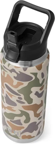 Vista 9 de YETI Rambler - Botella de acero inoxidable aislada al vacío con tapa y popote, 26 onzas, color negro