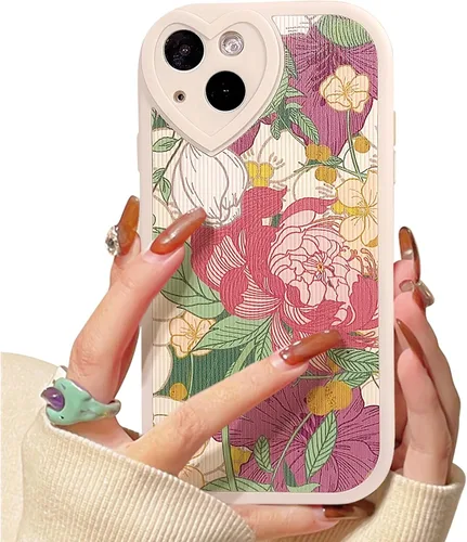 Vista 30 de Lovmooful Funda para iPhone 13 con diseño de oso lindo floral con lente de flor (Bear Flower)