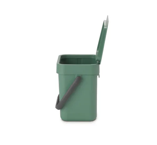 Vista 4 de Brabantia Sort & Go Recipiente de Residuos de 0.8 Galones (Verde Abeto) Cubo de Reciclaje Eficiente en Espacio con Asa, Tapa Extraíble y que
