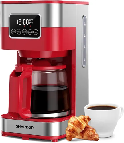 Vista 11 de SHARDOR Cafetera programable de 10 tazas, cafetera de goteo regular y fuerte para el hogar y la oficina, apagado automático, filtro permanente