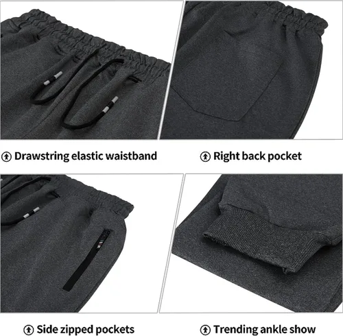 Vista 7 de Punwet Mens Jogging Casual Pants Joggers Sweatpants Active Athletic Workout Sweatpants for Men