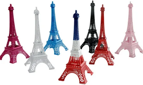 Vista 2 de AOLI Estatuas de estilo de la Torre Eiffel de París de Francia, modelo Landscrape, escultura (12.6 in, 3 colores)