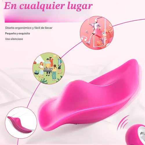 Vista 3 de Vibradores de Bragas Portátiles Juguetes Sexuales para Adultos para Mujeres o Parejas, Mini Vibrador de Clítoris con Control Remoto con 12 Modos