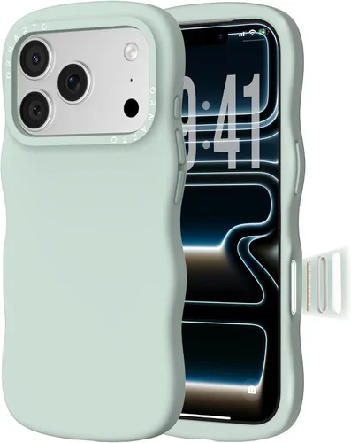 Vista 14 de ORNARTO Funda para iPhone 17 Pro de 6.3", silicona líquida ondulada a prueba de golpes con protección contra caídas y botón de control de cámara