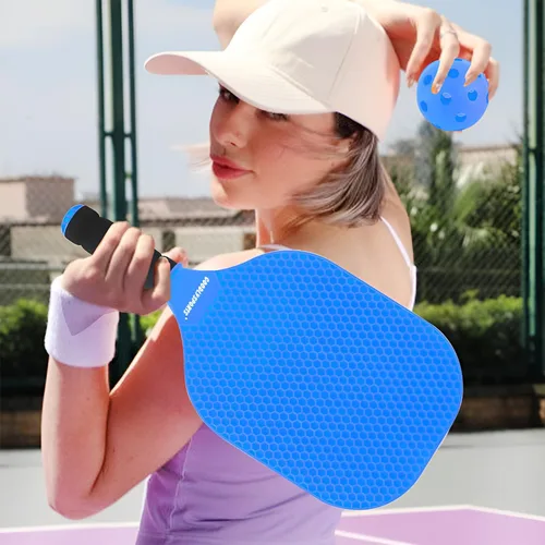 Vista 6 de GOODLYSPORTS Juego de 2 palas de pickleball para niños, raqueta ligera de pickleball, juegos al aire libre para niños de 4 a 8 años, regalos