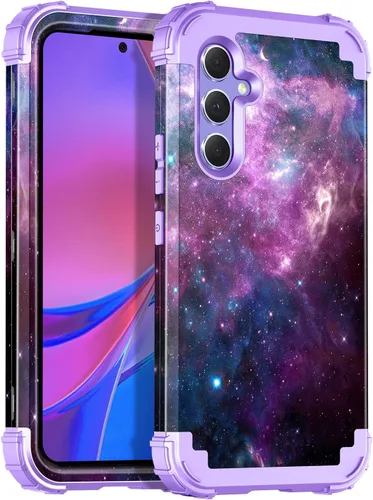 Vista 48 de Miqala Funda para Galaxy A14 5G, que brilla en la oscuridad, tres capas, resistente, a prueba de golpes, protección completa, parachoques