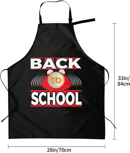Vista 5 de Back To School Aprons for Men Women with Pockets Apron Adjustable Water and Oil Resistant Aprons for Cooking Kitchen Gardening Chef Apron