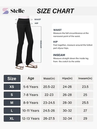 Vista 7 de Stelle Pantalones de patinaje artístico para niña, leggings de patinaje sobre hielo, forro polar cálido, ropa de entrenamiento