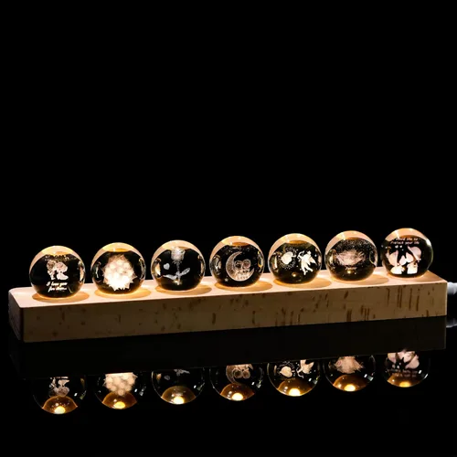 Vista 13 de Qianwei Bola de cristal 3D, decoración gótica de Halloween con base de lámpara LED, el mejor regalo de cumpleaños para hombres, profesores, niños