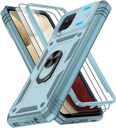 Vista 280 de Gritup Funda para Google Pixel 6 con cubierta deslizante para cámara y protector de pantalla (2 unidades), soporte de anillo giratorio 360°, funda