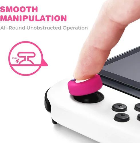 Vista 4 de FUNLAB - Tapas de palanca de mando para pulgar compatibles con Nintendo SwitchOLEDLite Pokemon Controller Accesorios, bonita funda de silicona