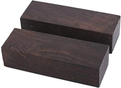 Vista 2 de 1 par de cuchillos de madera de ébano negro natural con mango de mango de losas, cuchillos personalizados para cuchillas en blanco