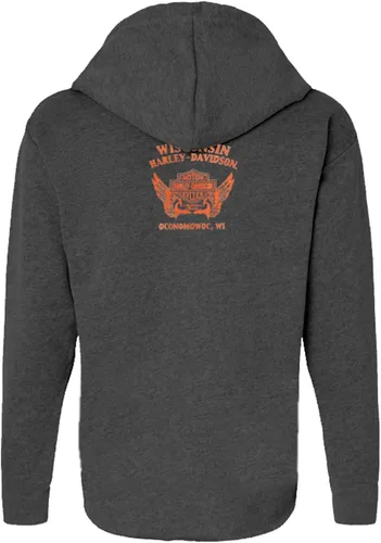 Vista 2 de Harley-Davidson - Sudadera con capucha de forro polar para mujer, color negro lavado