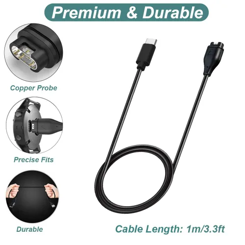 Vista 4 de Cable de carga Kissmart para reloj Garmin